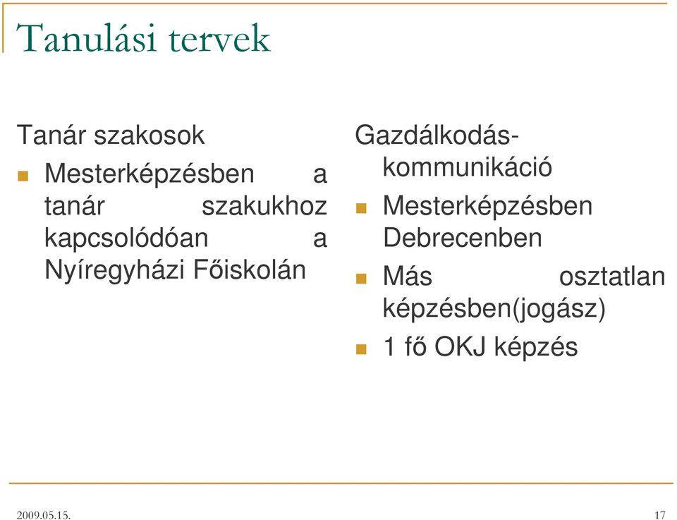 Gazdálkodáskommunikáció Mesterképzésben