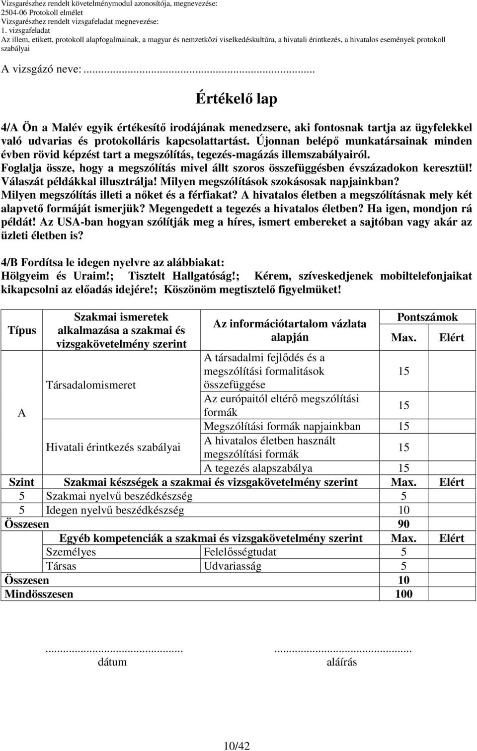 Válaszát példákkal illusztrálja! Milyen megszólítások szokásosak napjainkban? Milyen megszólítás illeti a nıket és a férfiakat?