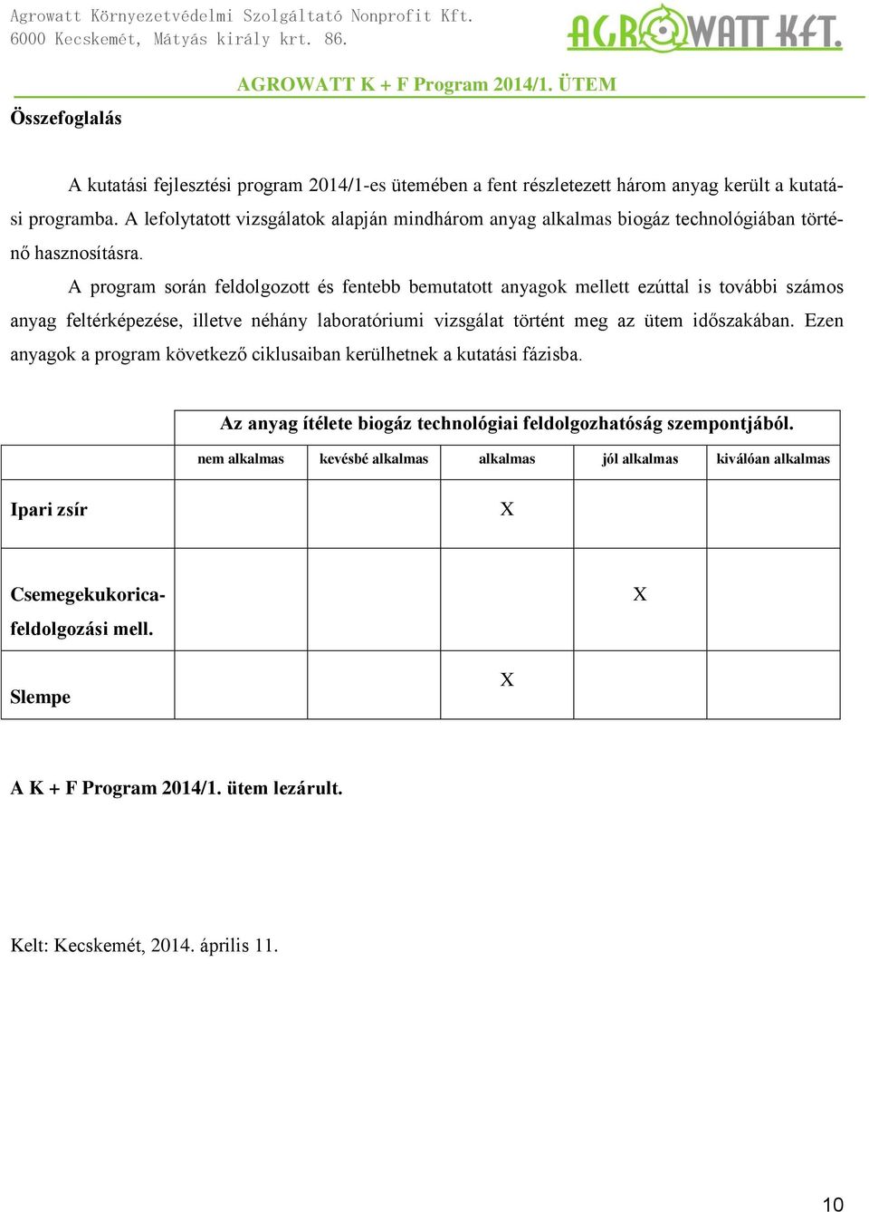 A program során feldolgozott és fentebb bemutatott anyagok mellett ezúttal is további számos anyag feltérképezése, illetve néhány laboratóriumi vizsgálat történt meg az ütem időszakában.