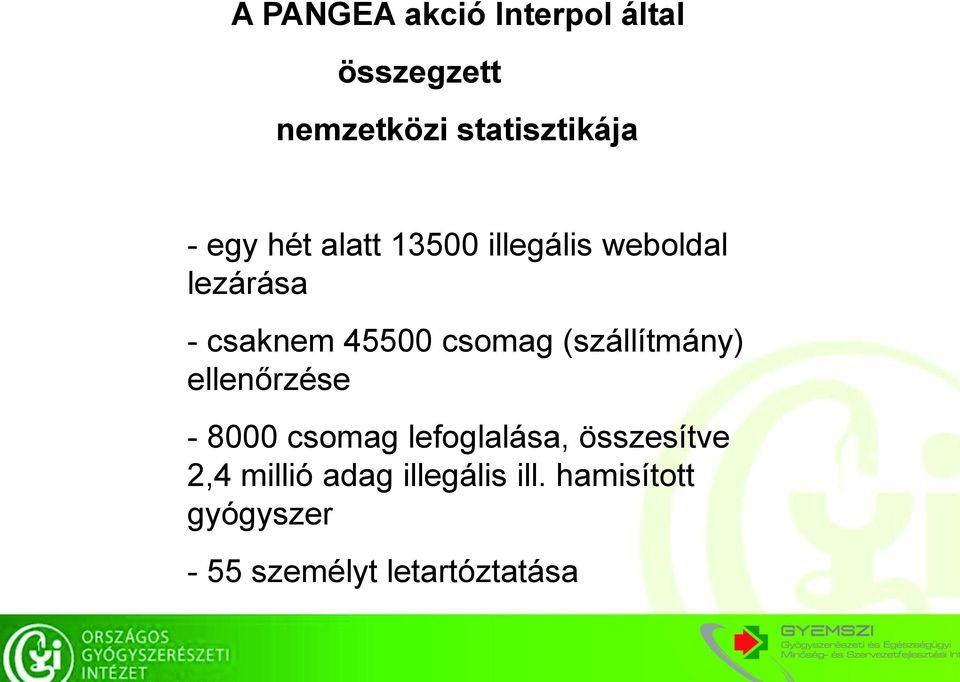 (szállítmány) ellenőrzése - 8000 csomag lefoglalása, összesítve 2,4
