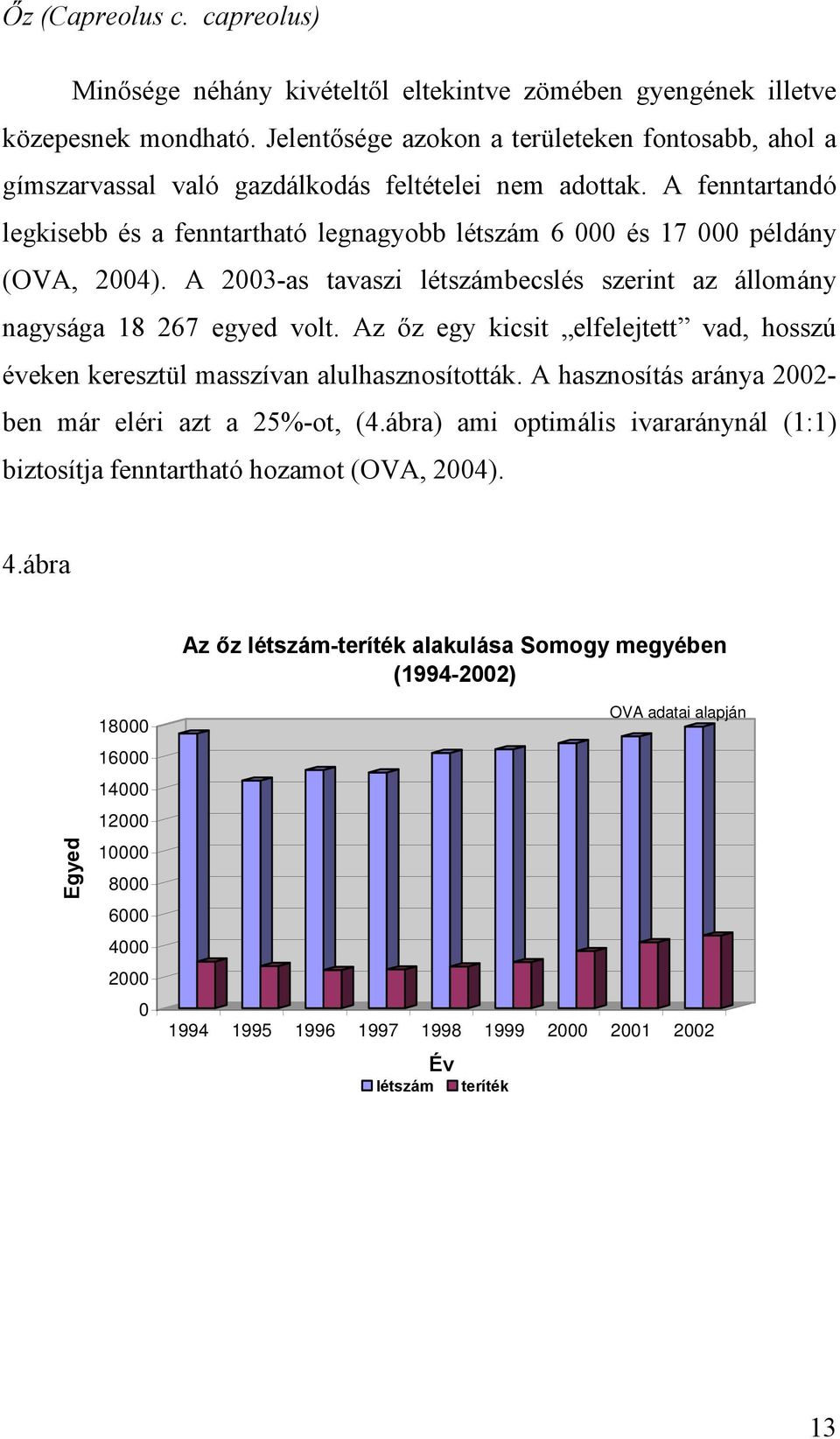 A fenntartandó legkisebb és a fenntartható legnagyobb létszám 6 000 és 17 000 példány (OVA, 2004). A 2003-as tavaszi létszámbecslés szerint az állomány nagysága 18 267 egyed volt.