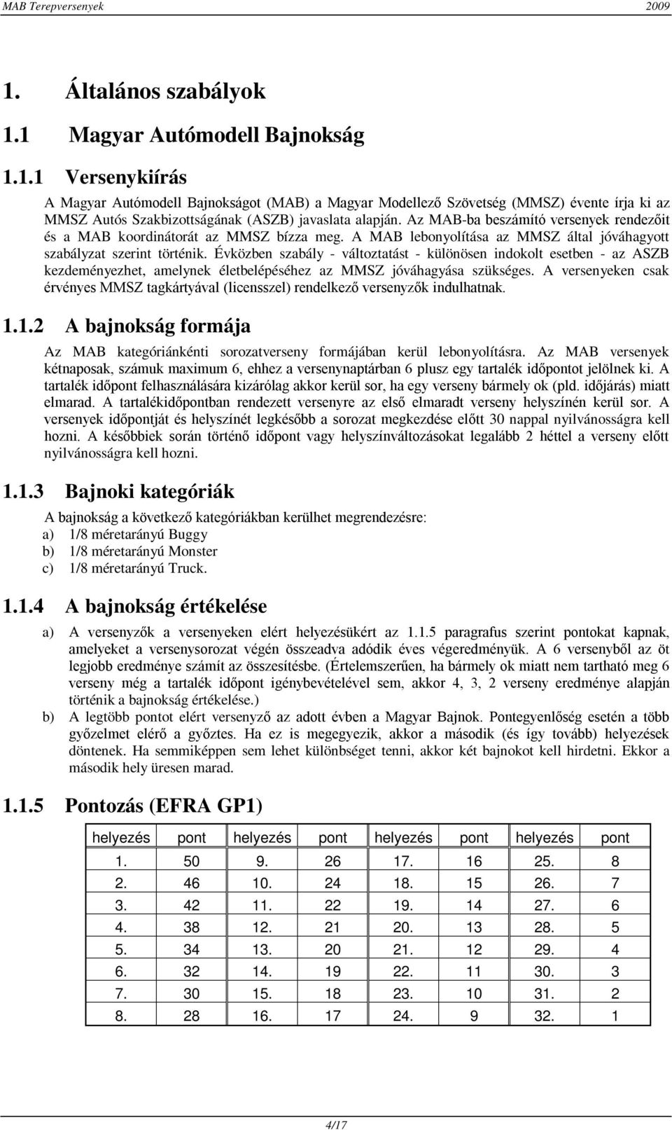 Évközben szabály - változtatást - különösen indokolt esetben - az ASZB kezdeményezhet, amelynek életbelépéséhez az MMSZ jóváhagyása szükséges.