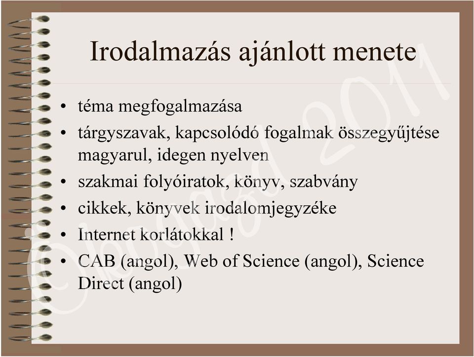 folyóiratok, könyv, szabvány cikkek, könyvek irodalomjegyzéke
