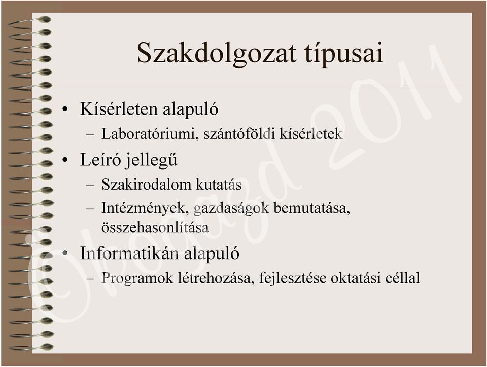Intézmények, gazdaságok bemutatása, összehasonlítása