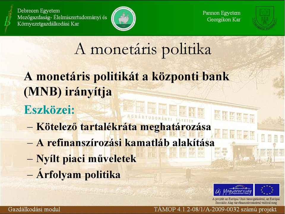 tartalékráta meghatározása A refinanszírozási