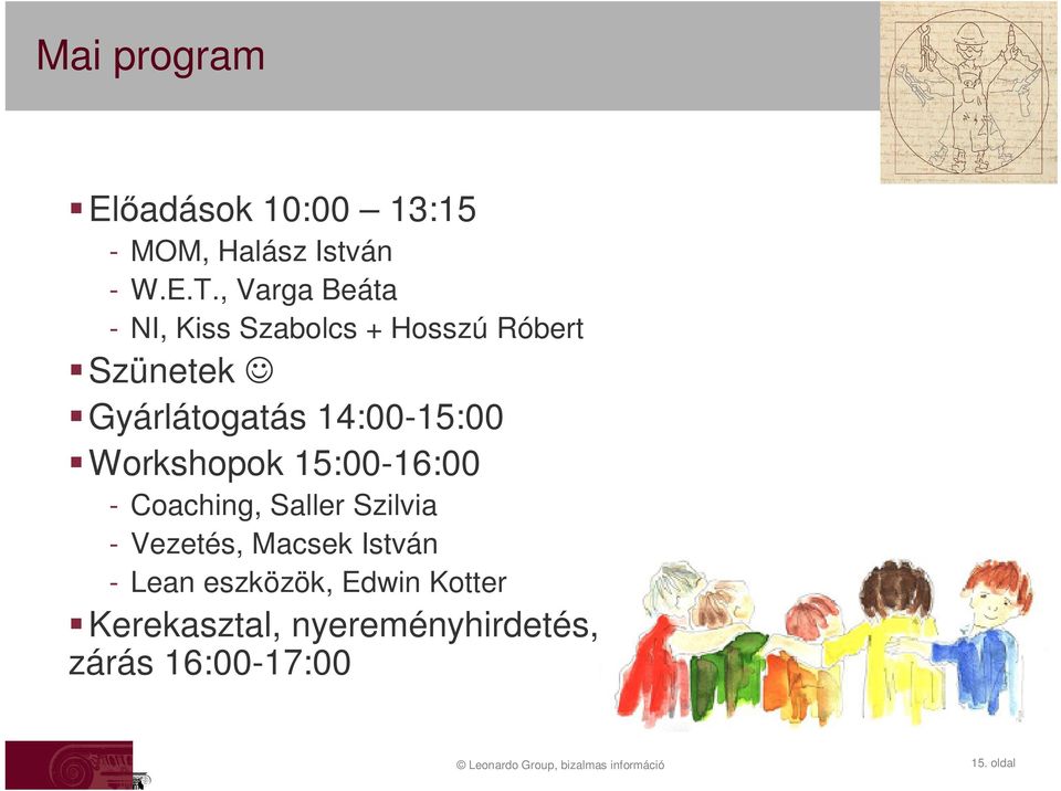 14:00-15:00 Workshopok 15:00-16:00 - Coaching, Saller Szilvia - Vezetés,