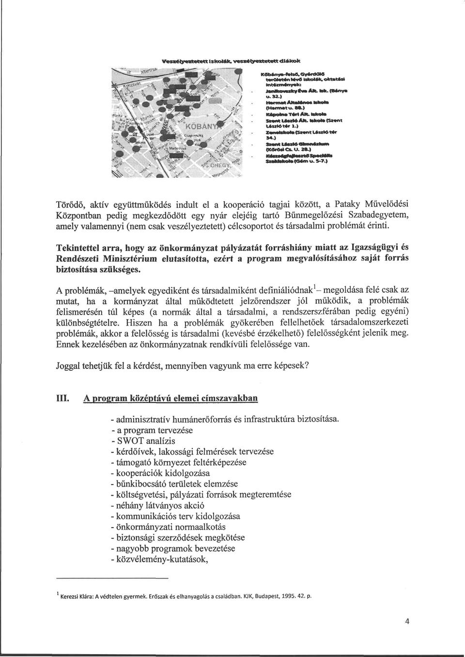 veszélyeztetett) célcsoportot és társadalmi problémát érinti.