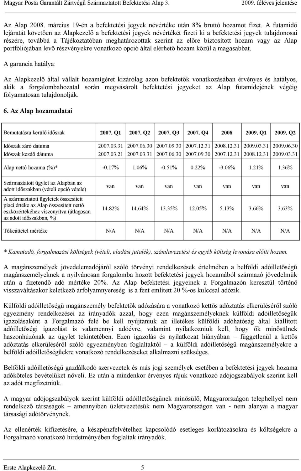 hozam vagy az Alap portfóliójában levő részvényekre vonatkozó opció által elérhető hozam közül a magasabbat.