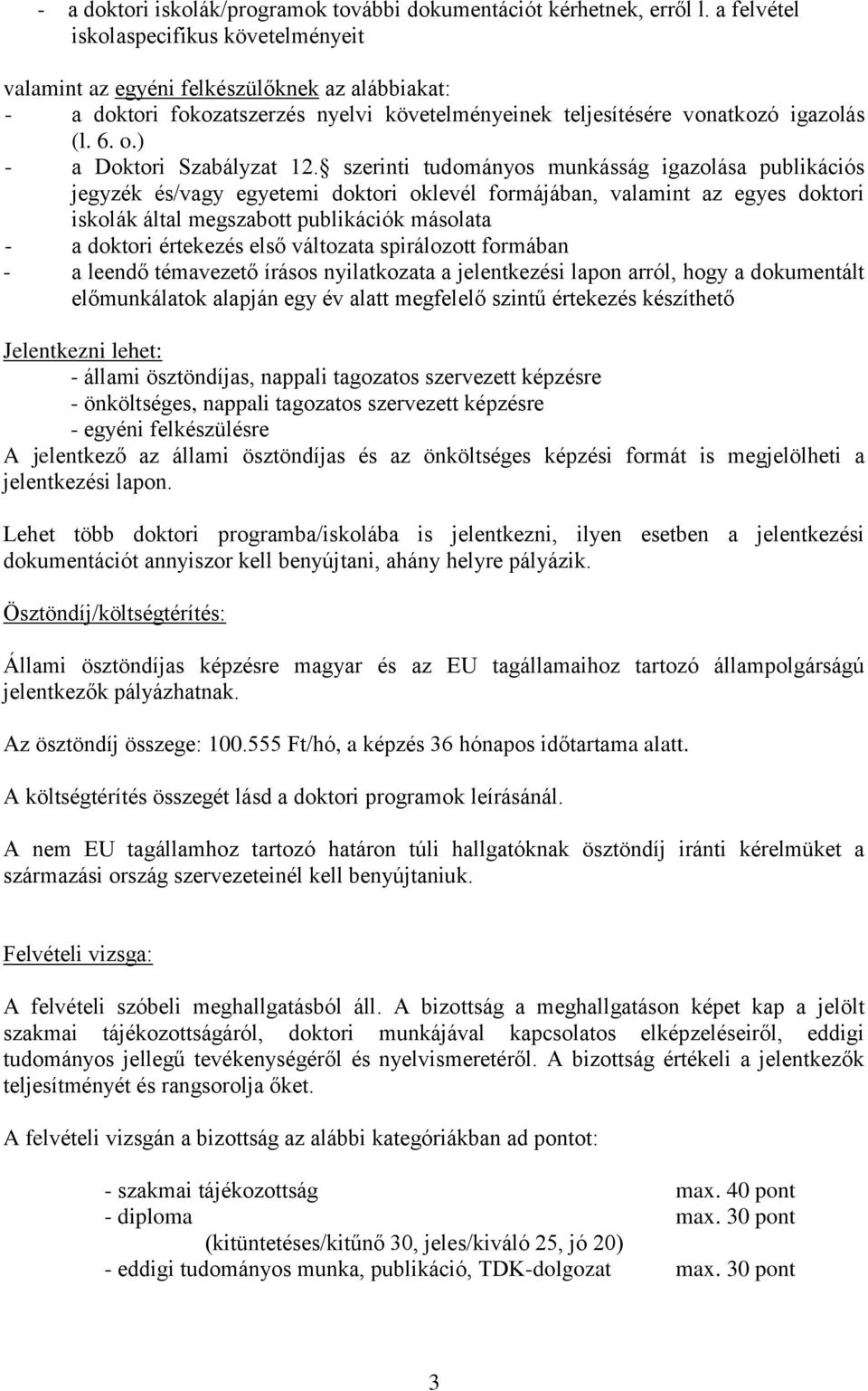) - a Doktori Szabályzat 12.