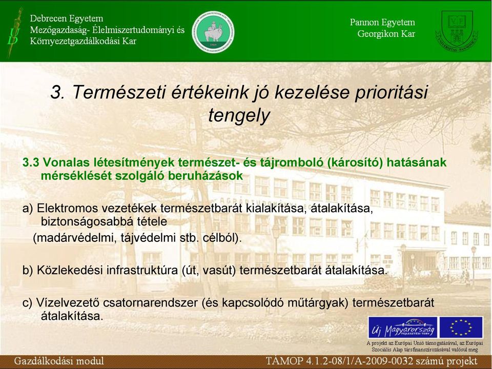Elektromos vezetékek természetbarát kialakítása, átalakítása, biztonságosabbá tétele (madárvédelmi, tájvédelmi