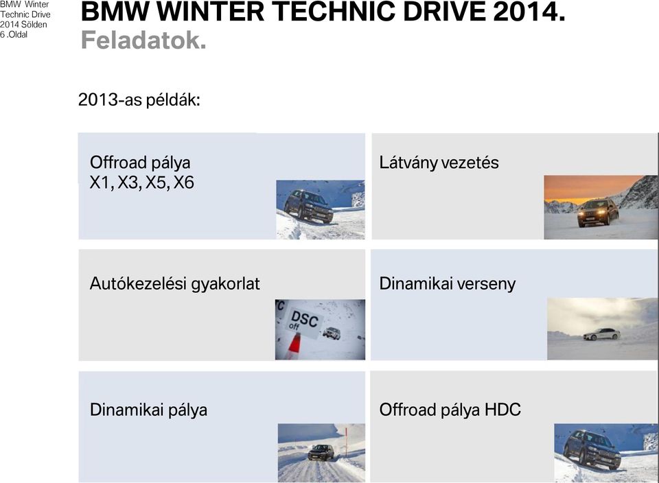 X5, X6 Látvány vezetés Autókezelési