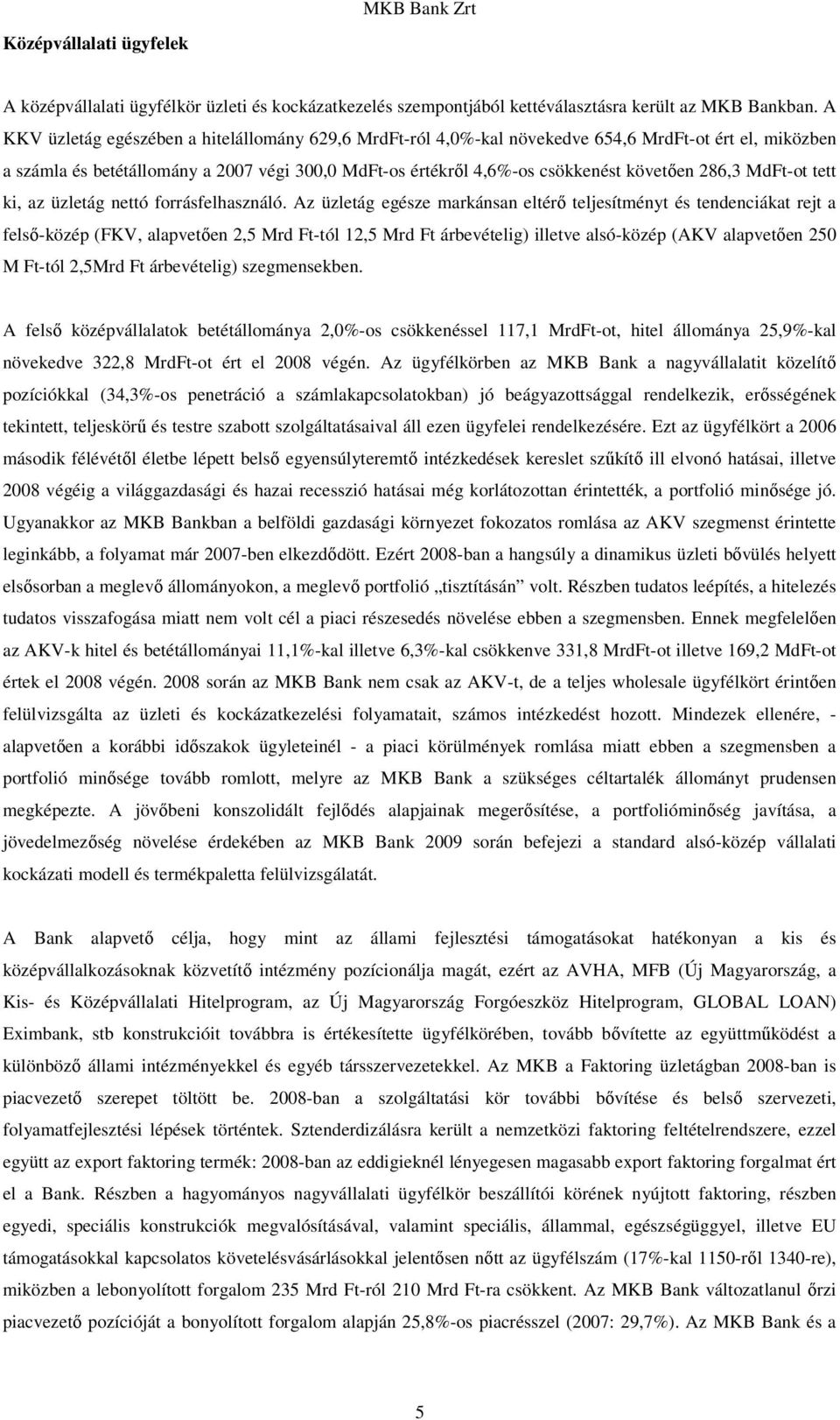 286,3 MdFt-ot tett ki, az üzletág nettó forrásfelhasználó.