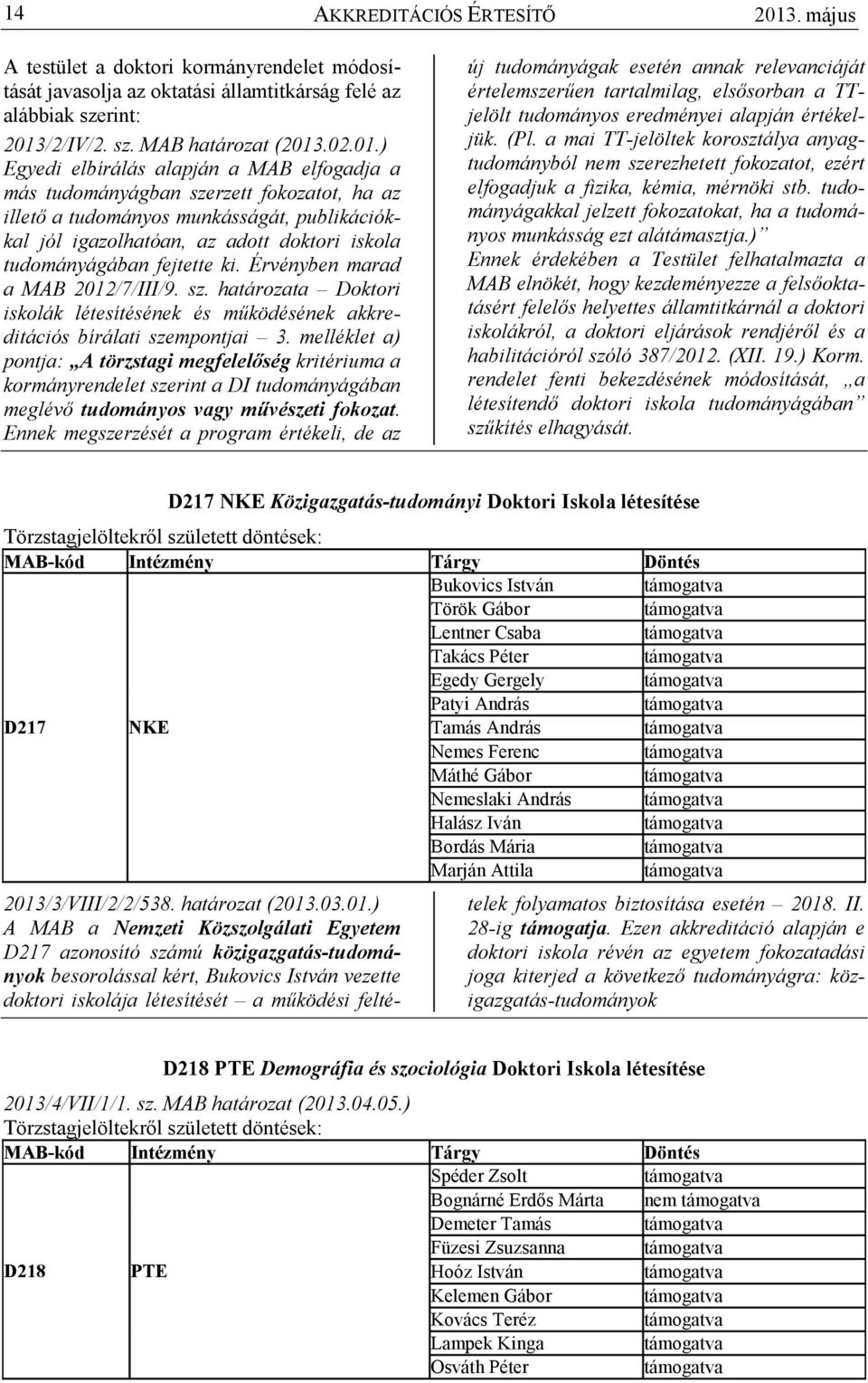 /2/IV/2. sz. MAB határozat (2013