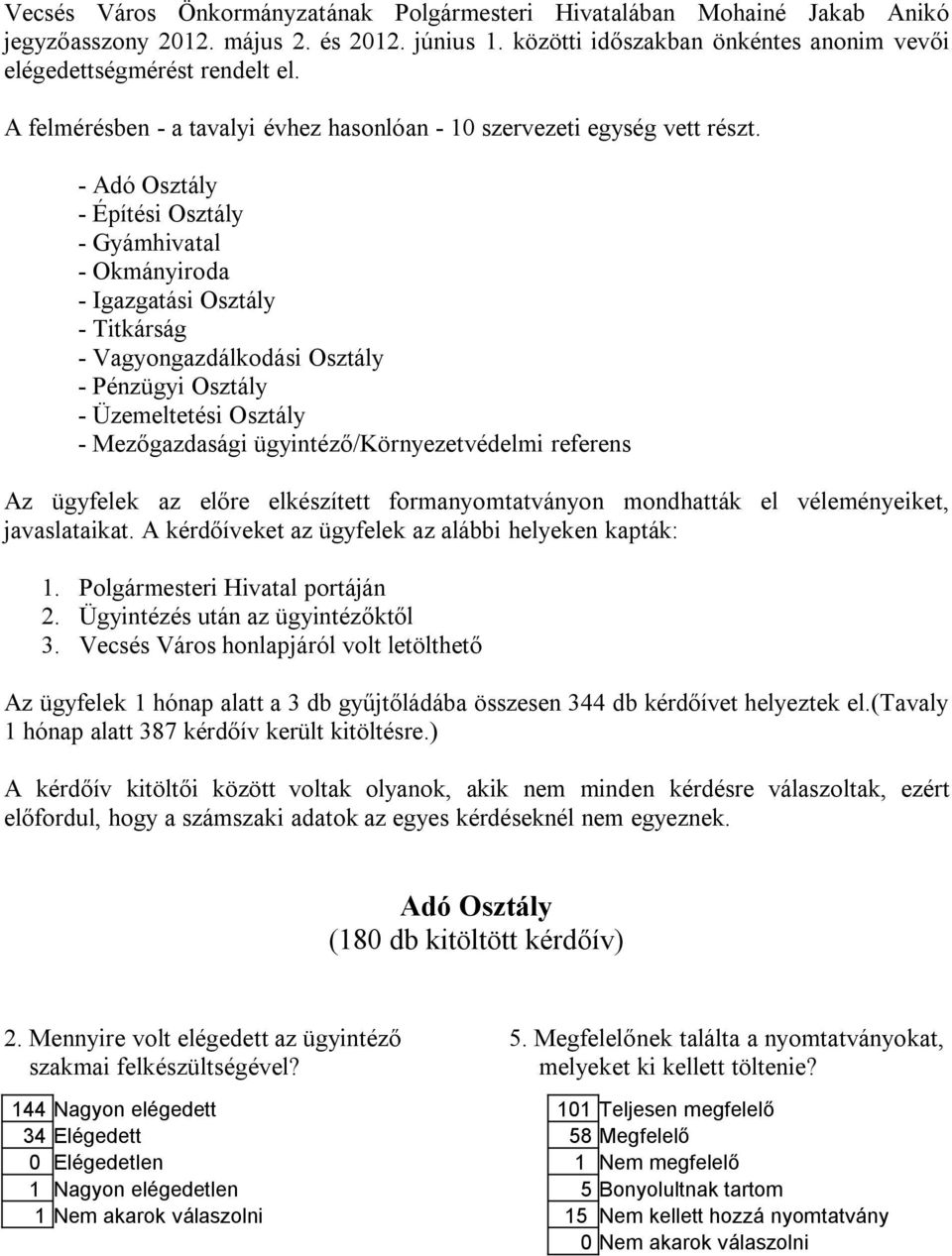 - Adó Osztály - Építési Osztály - Gyámhivatal - Okmányiroda - Igazgatási Osztály - Titkárság - Vagyongazdálkodási Osztály - Pénzügyi Osztály - Üzemeltetési Osztály - Mezőgazdasági