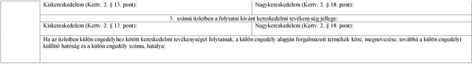 folytatnak, a külön engedély alapján forgalmazott termékek köre,