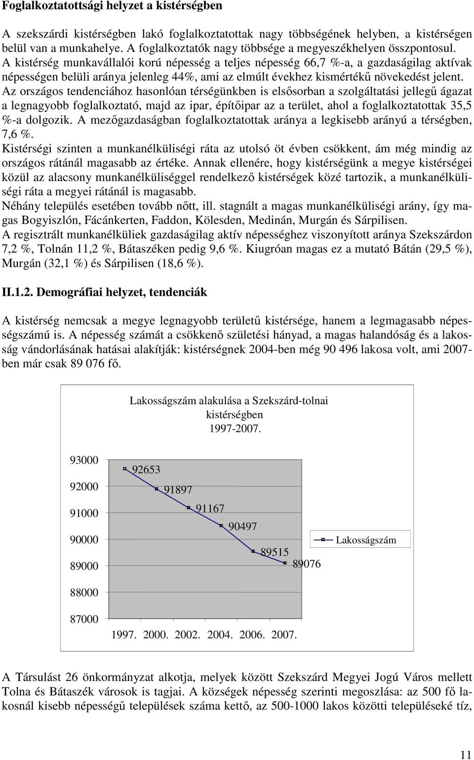 A kistérség munkavállalói korú népesség a teljes népesség 66,7 %-a, a gazdaságilag aktívak népességen belüli aránya jelenleg 44%, ami az elmúlt évekhez kismértékő növekedést jelent.