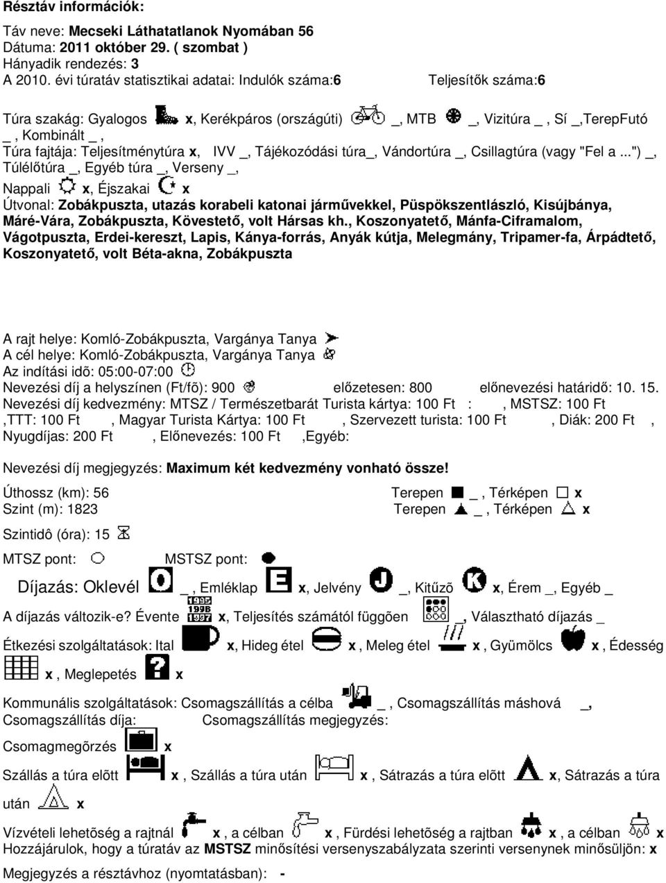 Teljesítménytúra,, IVV _, Tájékozódási túra_, Vándortúra _,, Csillagtúra (vagy "Fel a.
