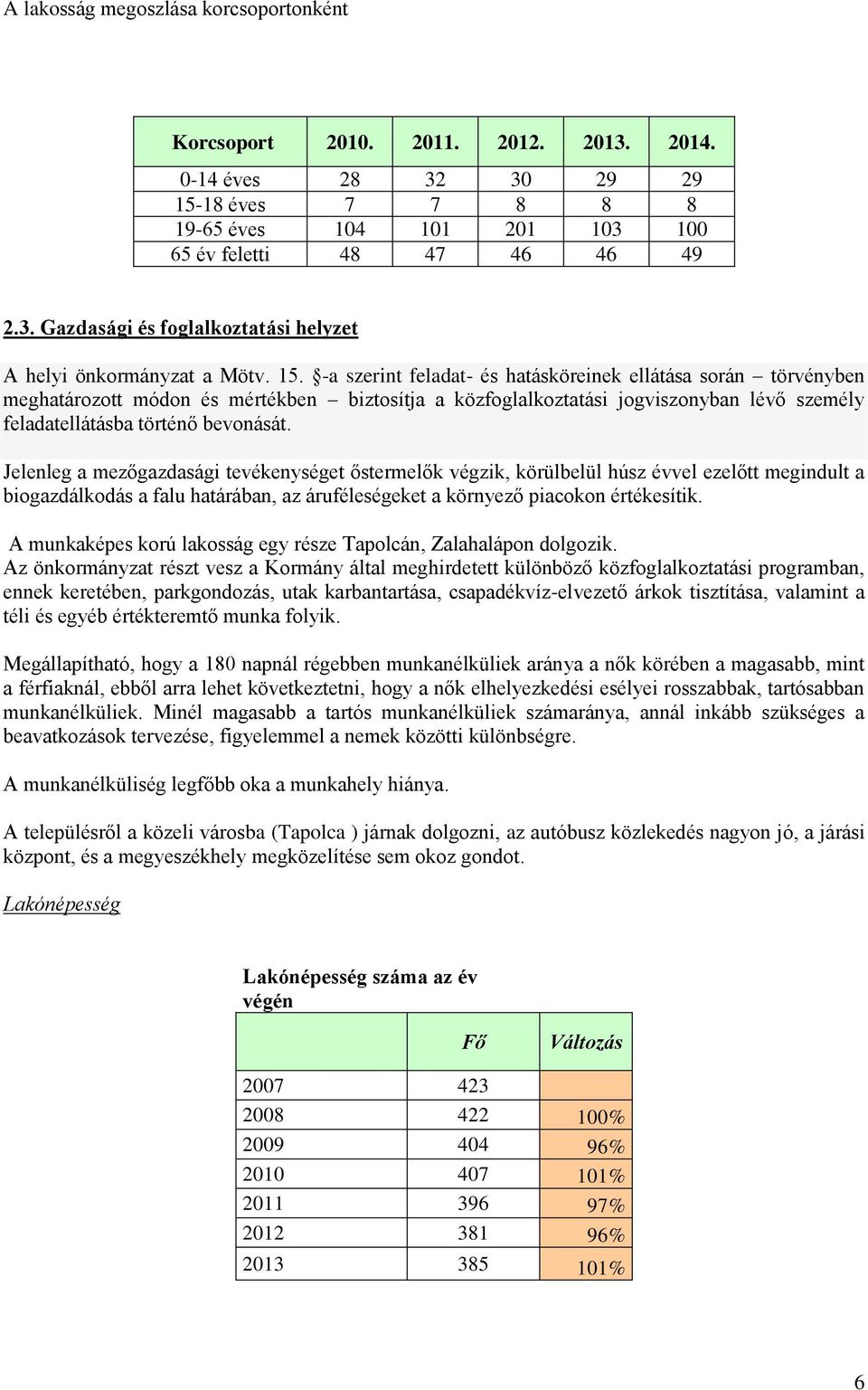 Jelenleg a mezőgazdasági tevékenységet őstermelők végzik, körülbelül húsz évvel ezelőtt megindult a biogazdálkodás a falu határában, az áruféleségeket a környező piacokon értékesítik.