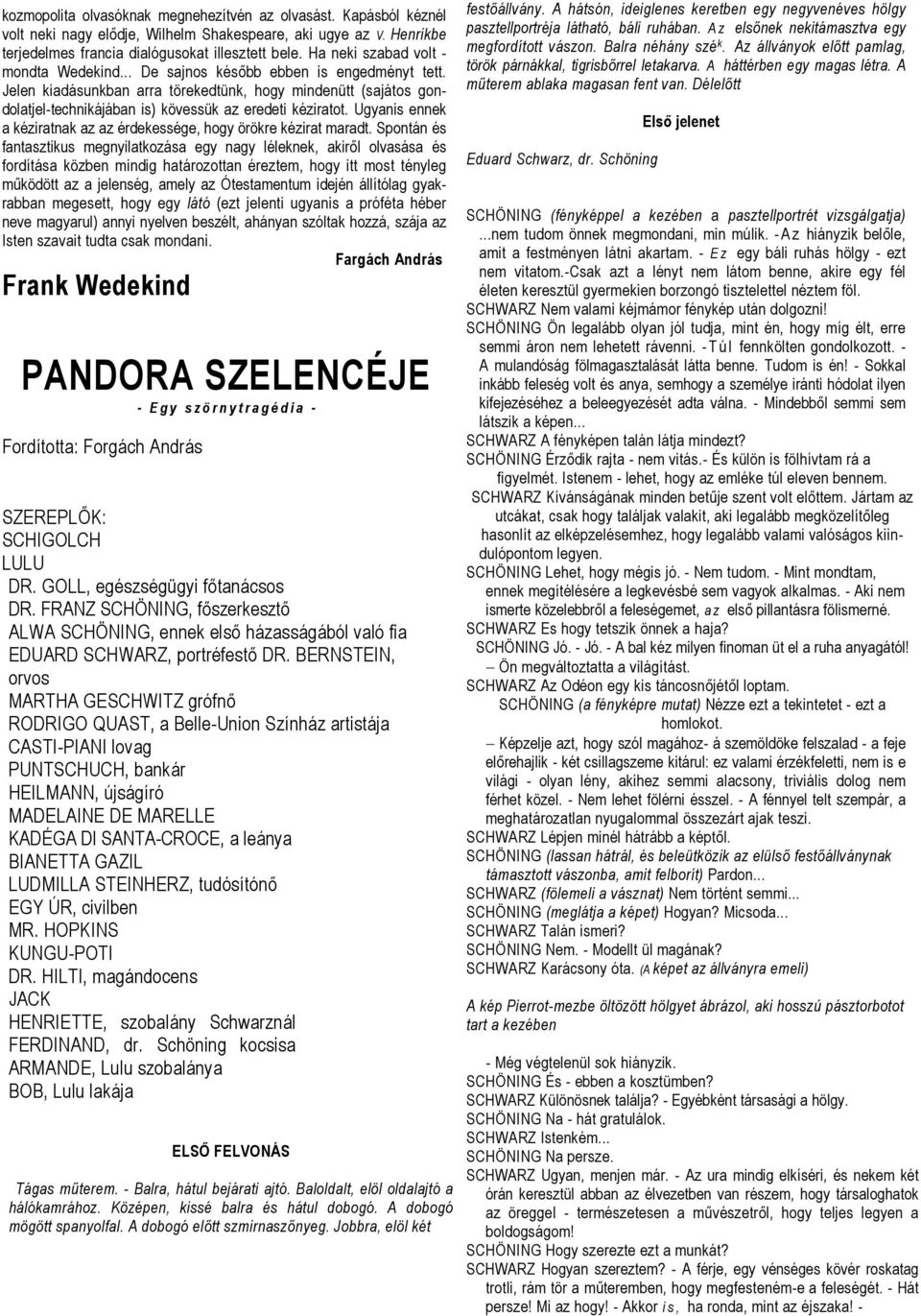 PANDORA SZELENCÉJE - E g y s z ö r n y t r a g é d i a - - PDF Free Download