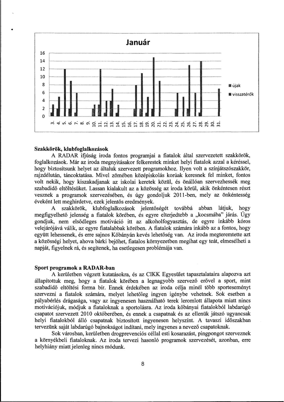 Mivel zömében középisklás krúak keresnek fel minket, fnts vlt nekik, hgy kiszakadjanak az isklai keretek közül, és önállóan szervezhessék meg szabadidő eitöltésüket Lassan kialakult az a közösség az