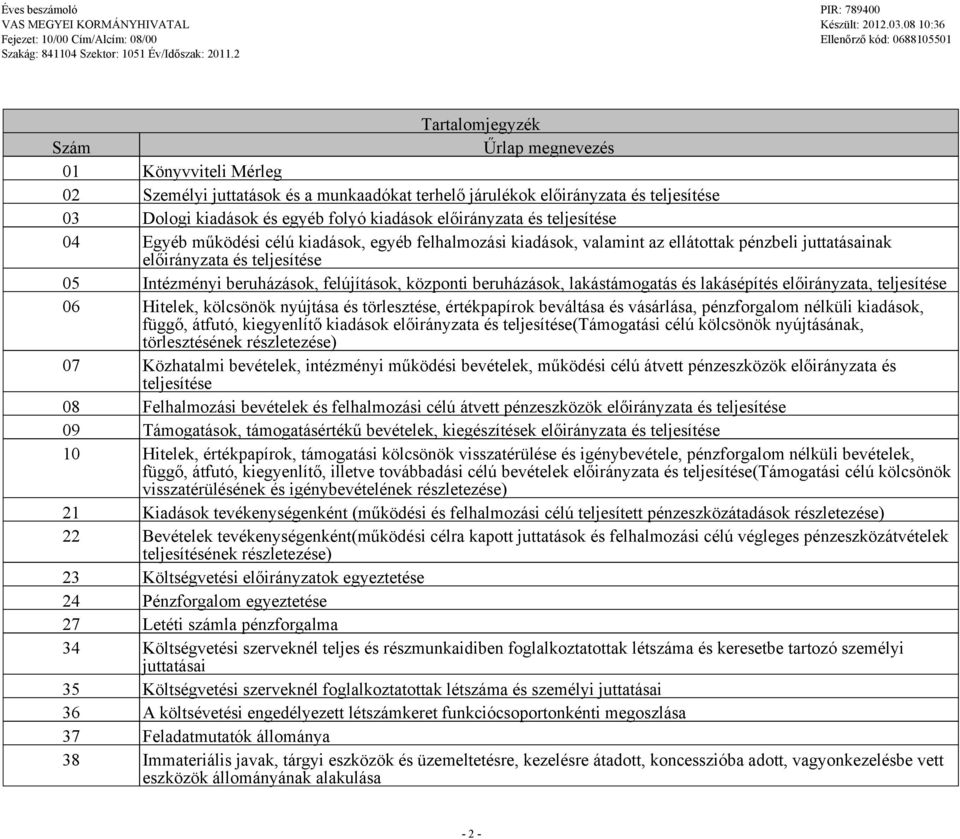 és teljesítése 04 Eyéb működési célú kiadások, eyéb felhalmozási kiadások, valamint az ellátottak pénzbeli juttatásainak előirányzata és teljesítése 05 Intézményi beruházások, felújítások, központi