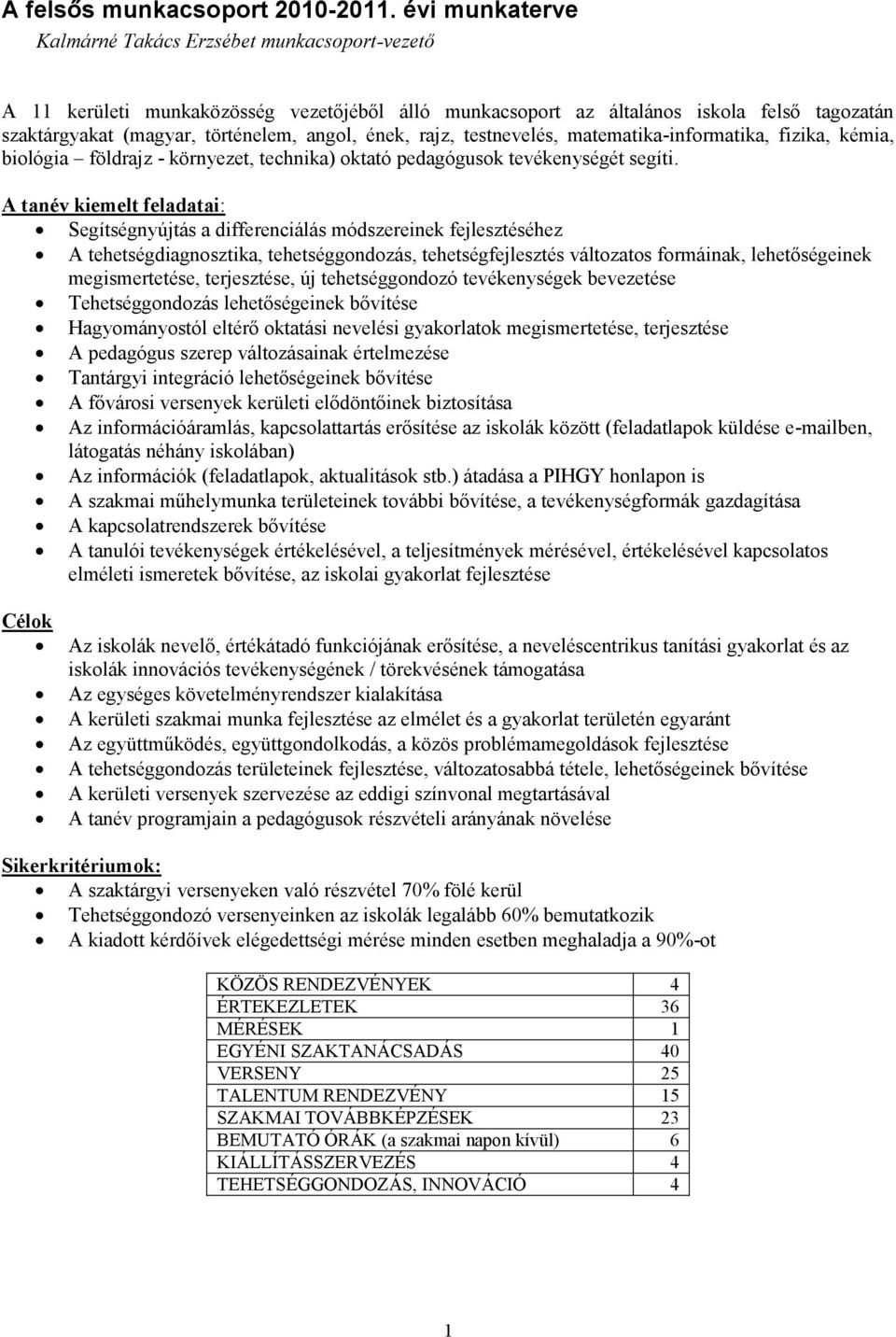 ének, rajz, testnevelés, matematika-informatika, fizika, kémia, biológia földrajz - környezet, technika) oktató pedagógusok tevékenységét segíti.