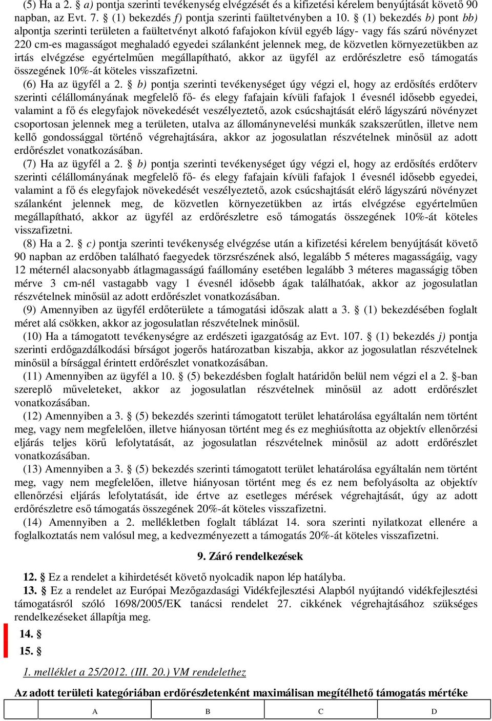 közvetlen környezetükben az irtás elvégzése egyértelműen megállapítható, akkor az ügyfél az erdőrészletre eső támogatás összegének 10%-át köteles visszafizetni. (6) Ha az ügyfél a 2.