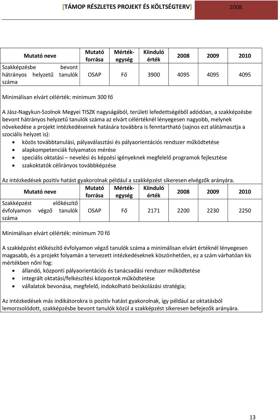 alátámasztja a szociális helyzet is): közös továbbtanulási, pályaválasztási és pályaorientációs rendszer működtetése alapkompetenciák folyamatos mérése speciális oktatási nevelési és képzési