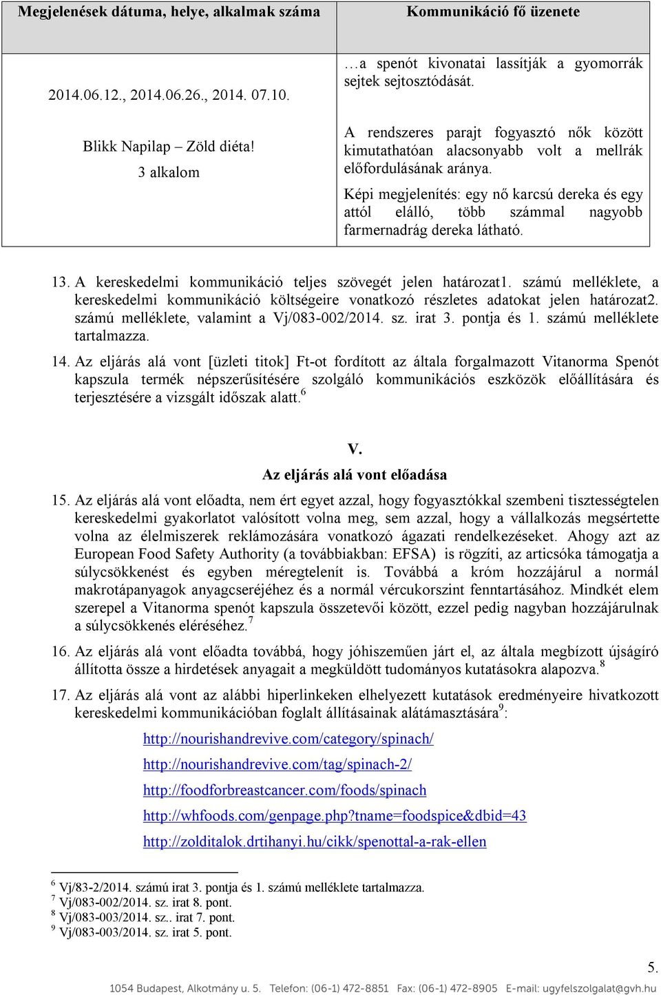 Képi megjelenítés: egy nő karcsú dereka és egy attól elálló, több számmal nagyobb farmernadrág dereka látható. 13. A kereskedelmi kommunikáció teljes szövegét jelen határozat1.