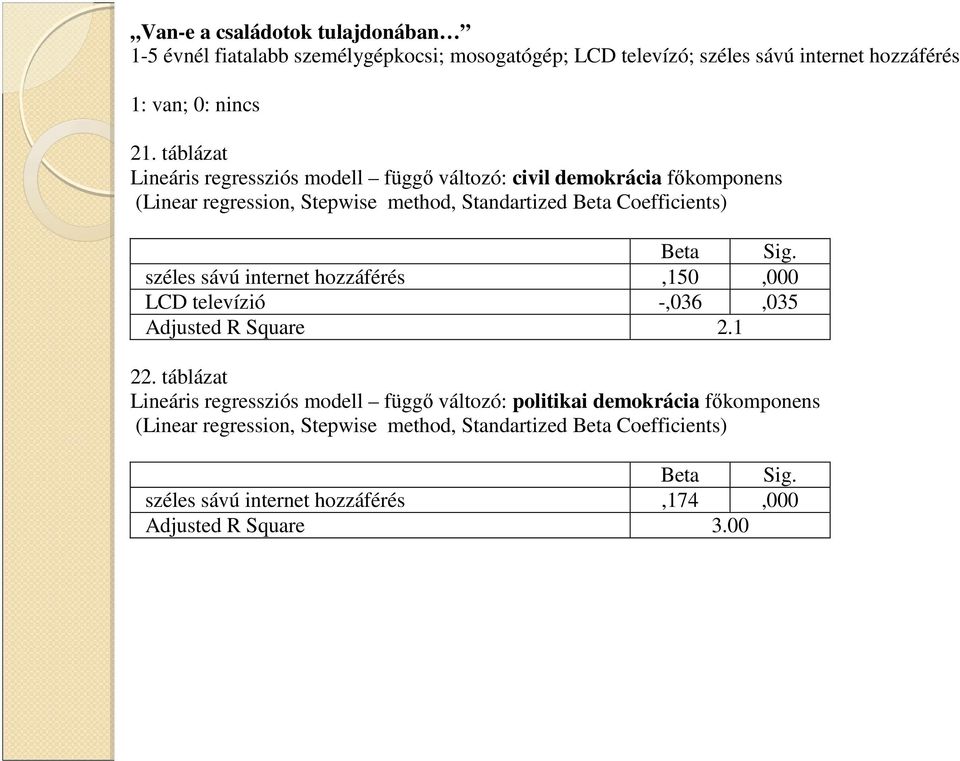 táblázat széles sávú internet hozzáférés,150,000 LCD televízió -,036,035