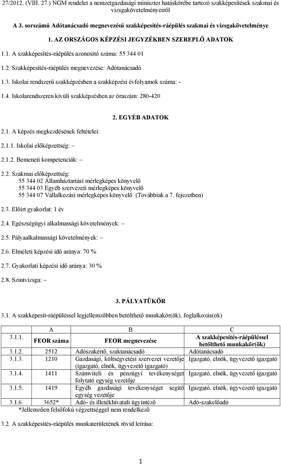 1.1. Iskolai előképzettség: 2.