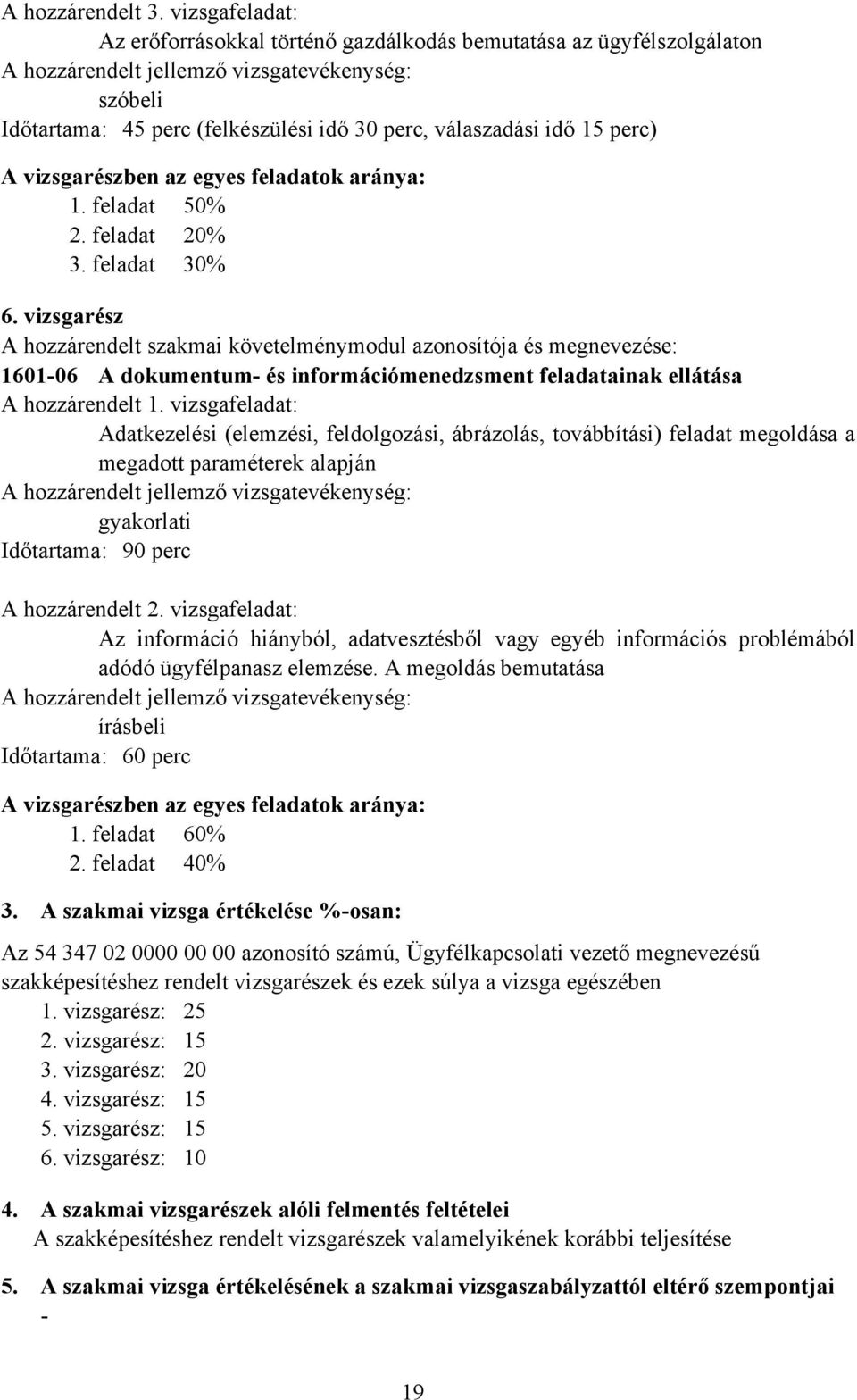 aránya: 1. feladat 50% 2. feladat 20% 3. feladat 30% 6.