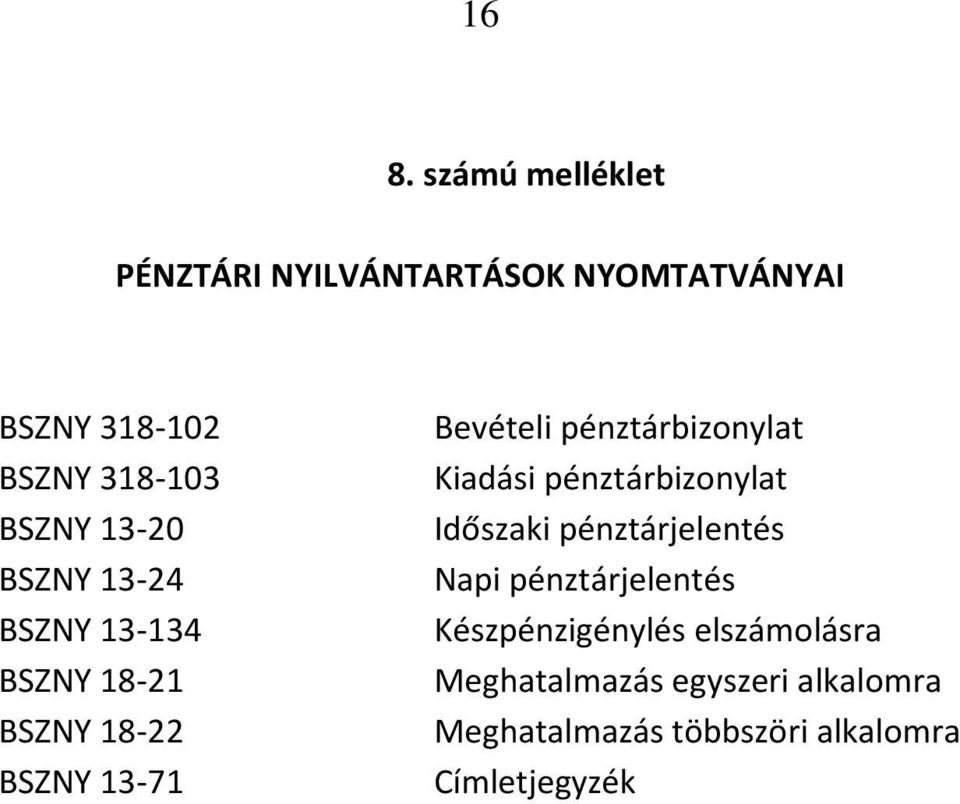 pénztárbizonylat Kiadási pénztárbizonylat Időszaki pénztárjelentés Napi pénztárjelentés