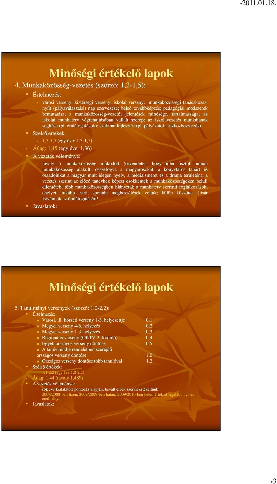 óralátogatások); szakmai fejlesztés (pl.