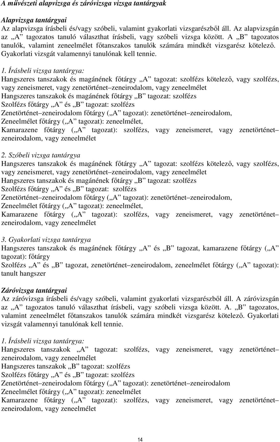 Gyakorlati vizsgát valamennyi tanulónak kell tennie. 1.