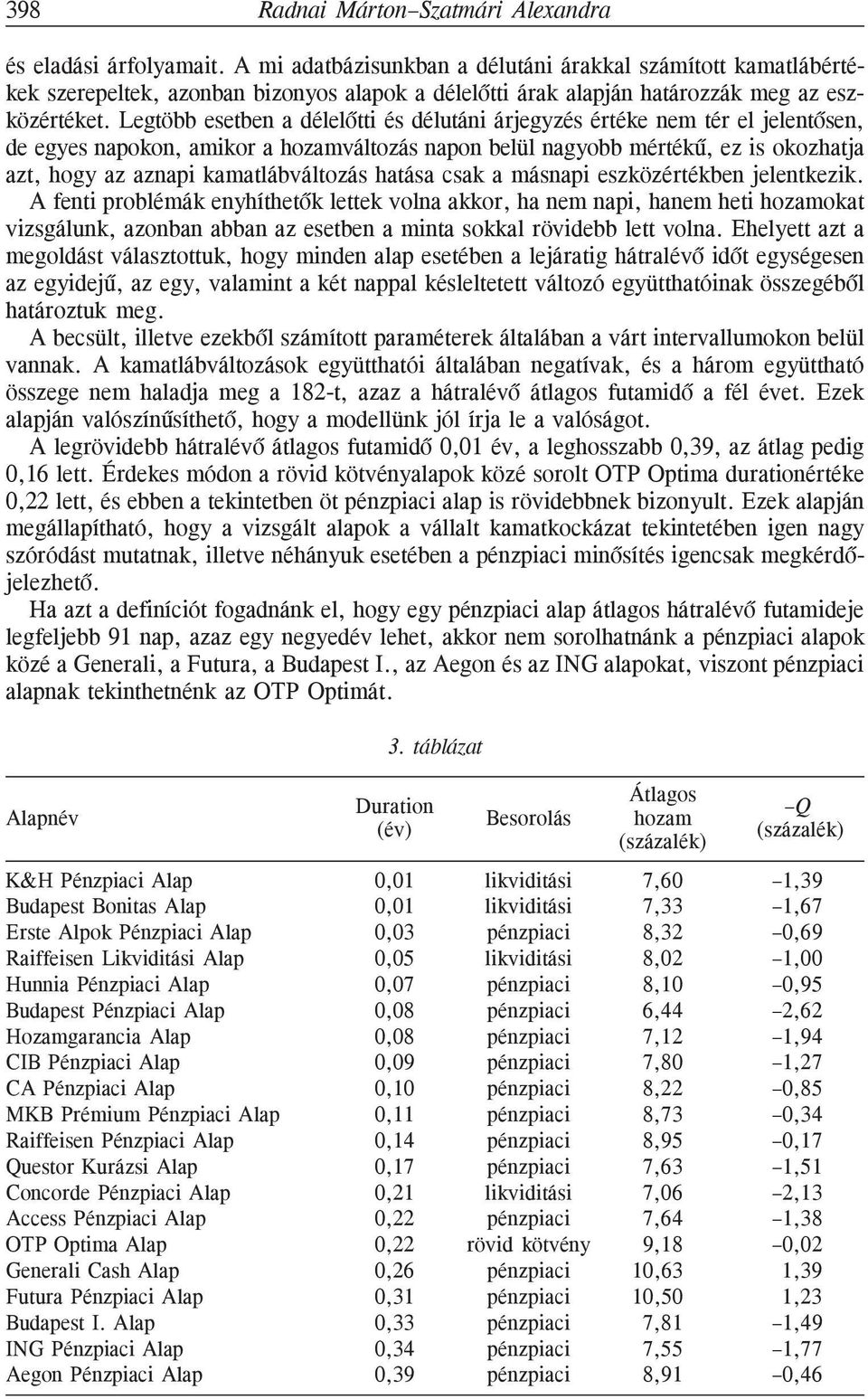 Legöbb eseben a délelõi és déluáni árjegyzés éréke nem ér el jelenõsen, de egyes napokon, amikor a hozamválozás napon belül nagyobb mérékû, ez is okozhaja az, hogy az aznapi kamalábválozás haása csak