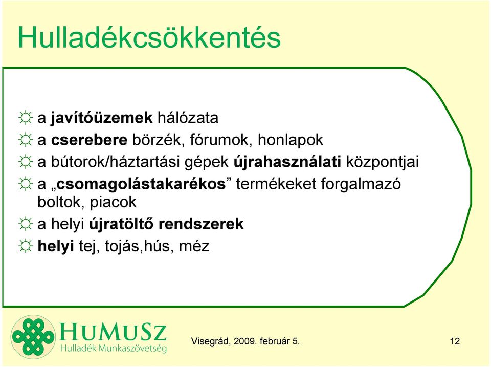 központjai a csomagolástakarékos termékeket forgalmazó boltok, piacok