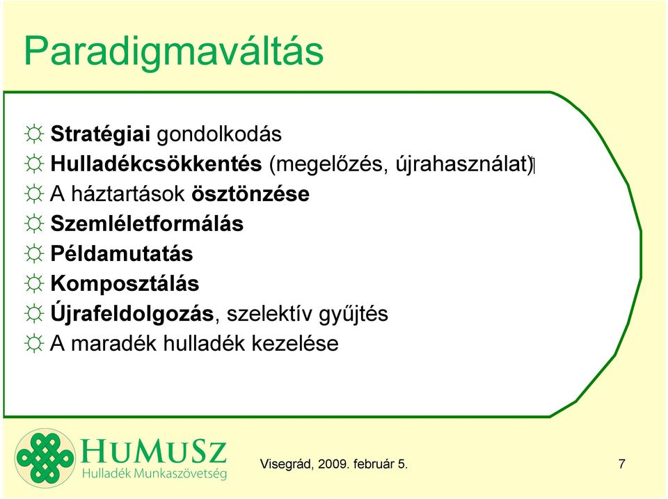 Szemléletformálás Példamutatás Komposztálás Újrafeldolgozás,