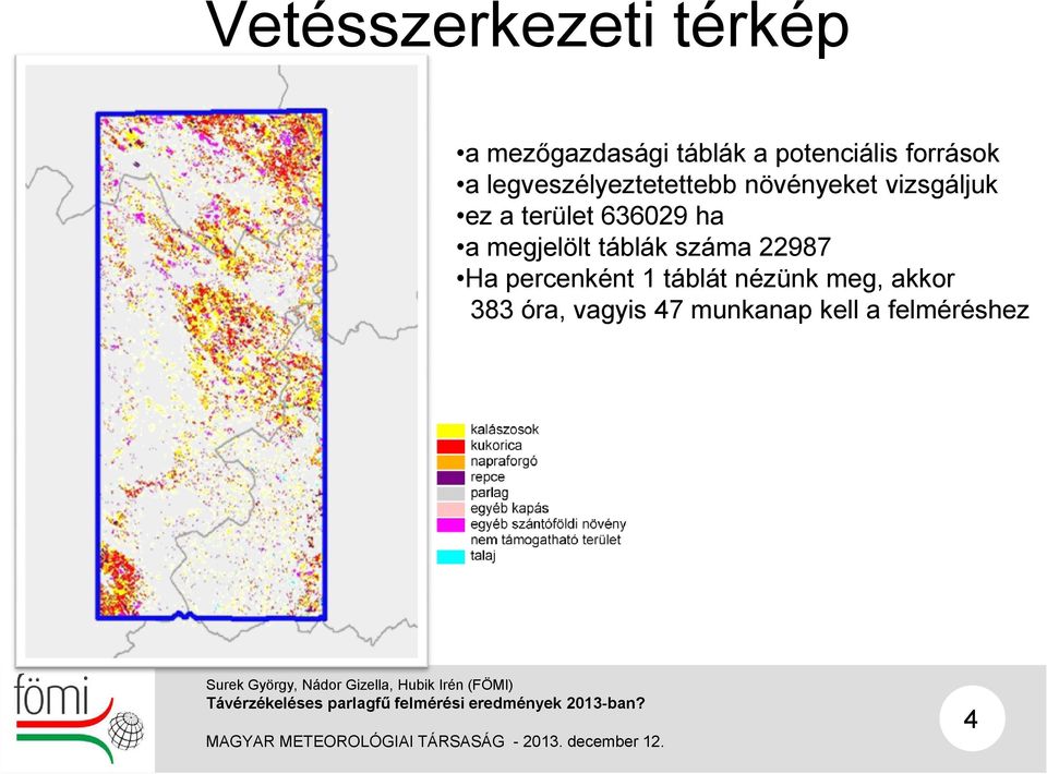 terület 636029 ha a megjelölt táblák száma 22987 Ha percenként 1