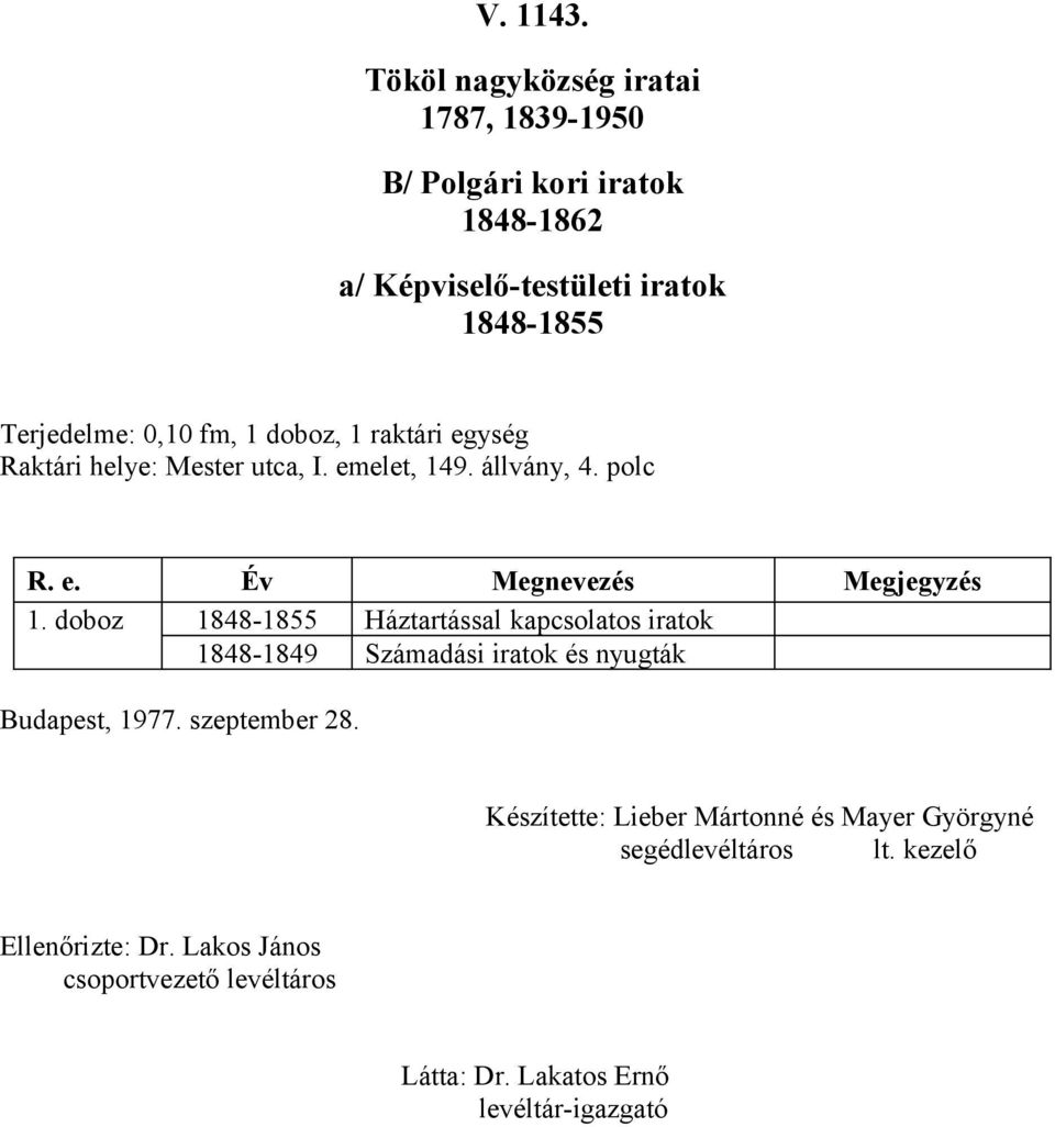 doboz 1848-1855 Háztartással kapcsolatos iratok