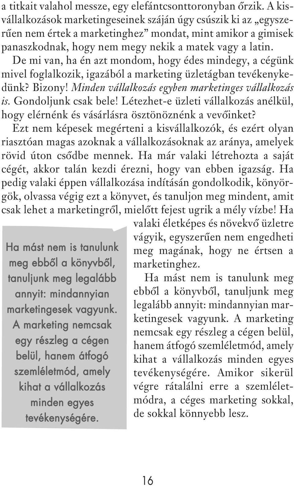 De mi van, ha én azt mondom, hogy édes mindegy, a cégünk mivel foglalkozik, igazából a marketing üzletágban tevékenykedünk? Bizony! Minden vállalkozás egyben marketinges vállalkozás is.