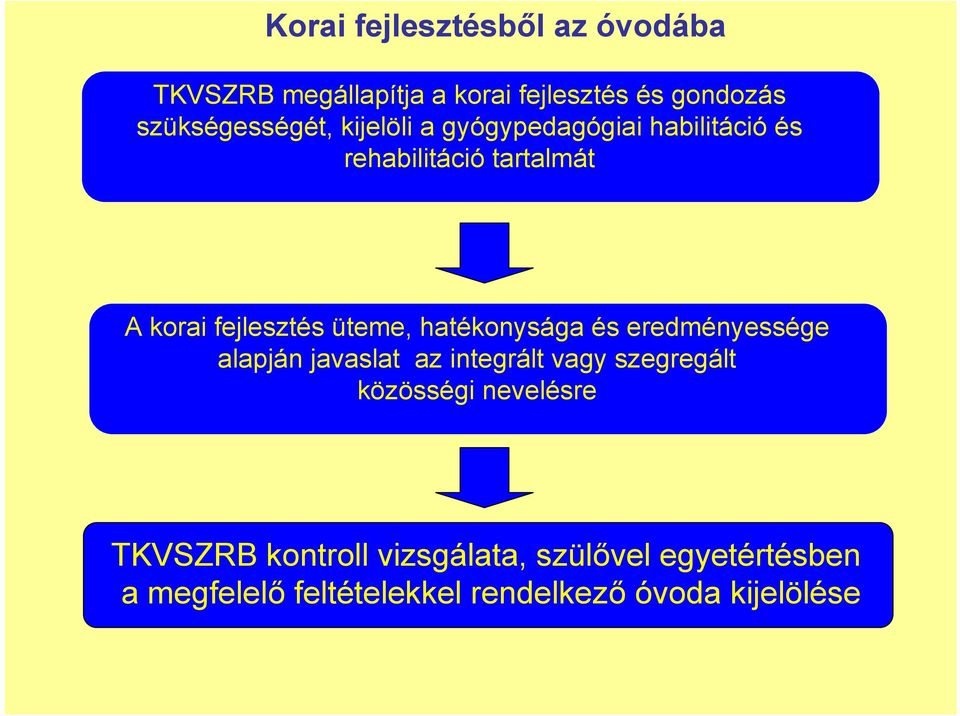 hatékonysága és eredményessége alapján javaslat az integrált vagy szegregált közösségi nevelésre