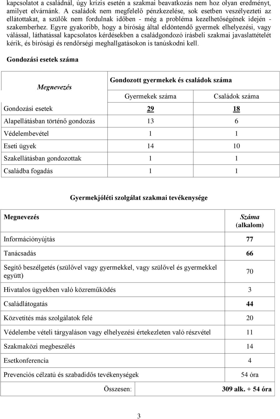 Egyre gyakoribb, hogy a bíróság által eldöntendő gyermek elhelyezési, vagy válással, láthatással kapcsolatos kérdésekben a családgondozó írásbeli szakmai javaslattételét kérik, és bírósági és