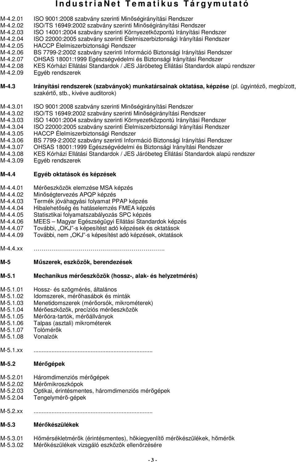 szabvány szerinti Környezetközpontú Irányítási Rendszer ISO 22000:2005 szabvány szerinti Élelmiszerbiztonsági Irányítási Rendszer HACCP Élelmiszerbiztonsági Rendszer BS 7799-2:2002 szabvány szerinti