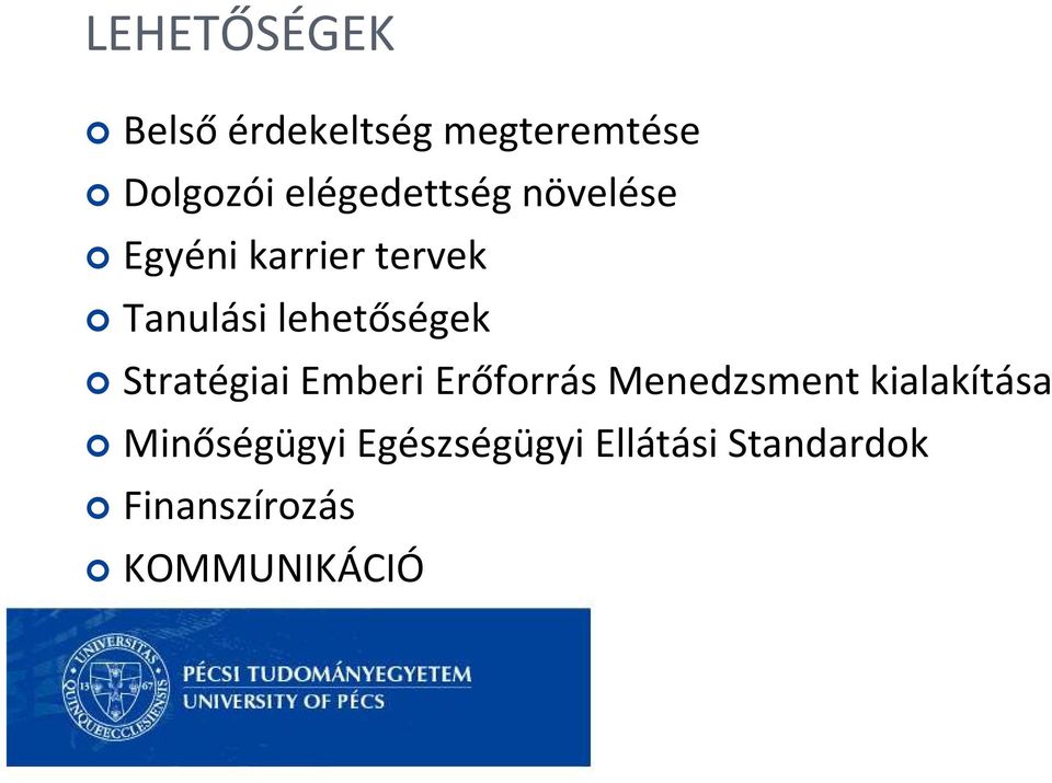 lehetőségek Stratégiai Emberi Erőforrás Menedzsment