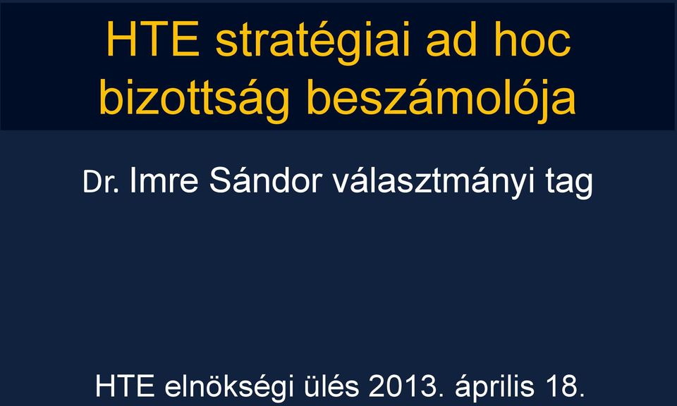 Imre Sándor választmányi tag