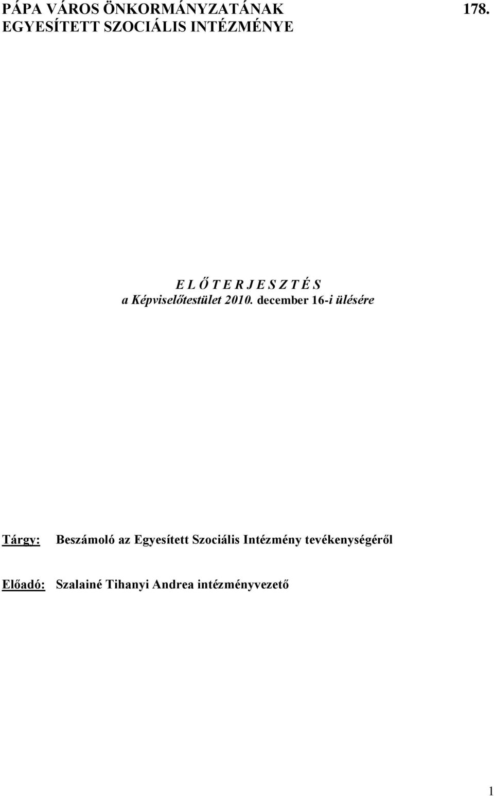 Képviselőtestület 2010.