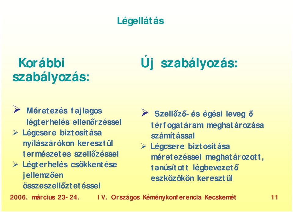 jellemzően összeszellőztetéssel 23- Szellőző-és égési leveg ő térfogatáram meghatározása