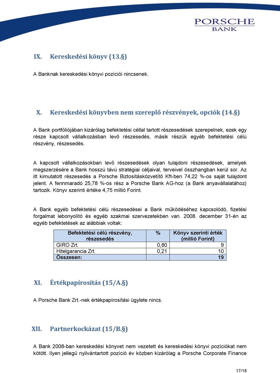 A kapcsolt vállalkozásokban levő részesedések olyan tulajdoni részesedések, amelyek megszerzésére a Bank hosszú távú stratégiai céljaival, terveivel összhangban kerül sor.