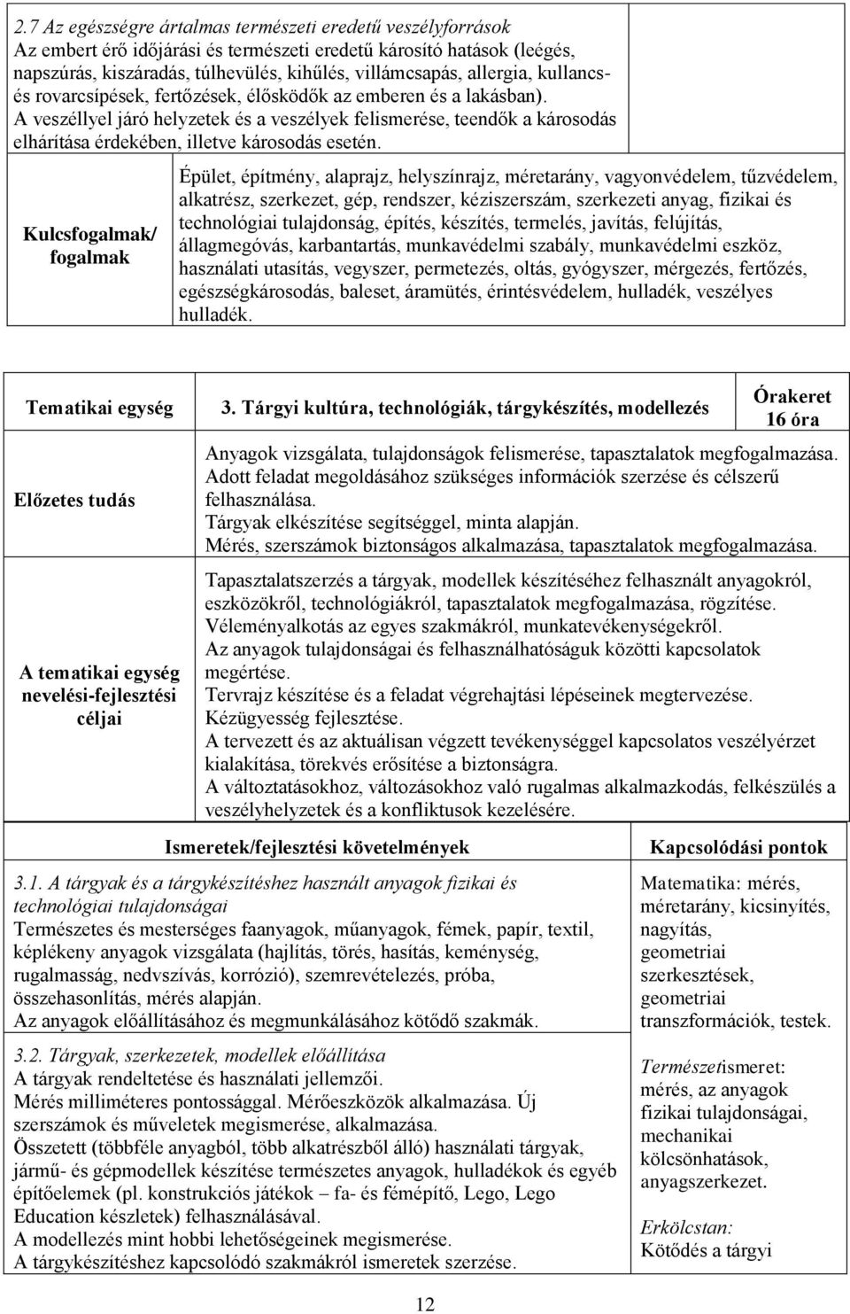 A veszéllyel járó helyzetek és a veszélyek felismerése, teendők a károsodás elhárítása érdekében, illetve károsodás esetén.